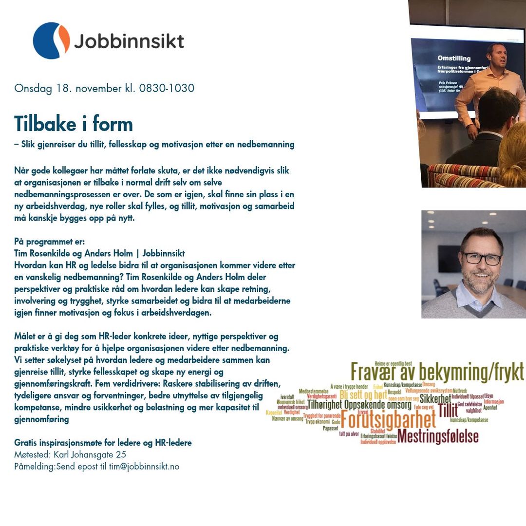 Tilbake i form med organisasjonen